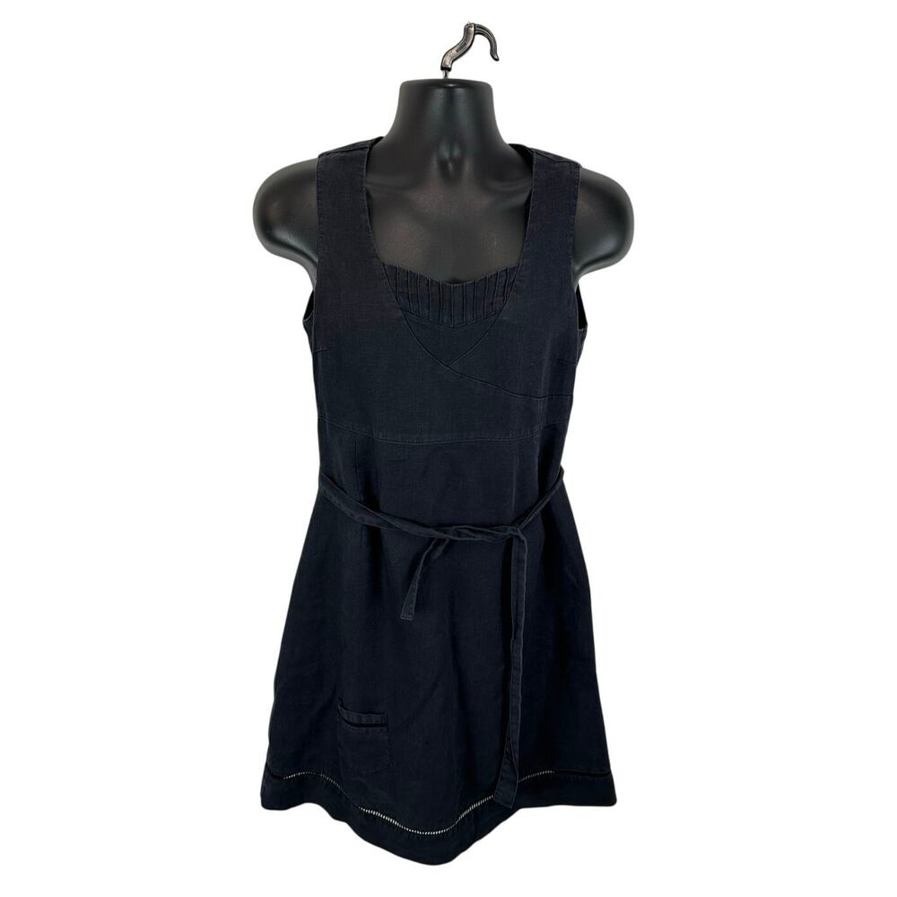 FDS Fleur Del Sel Linen Mini Dress Deep Navy Size 40 US Medium Summer Preppy